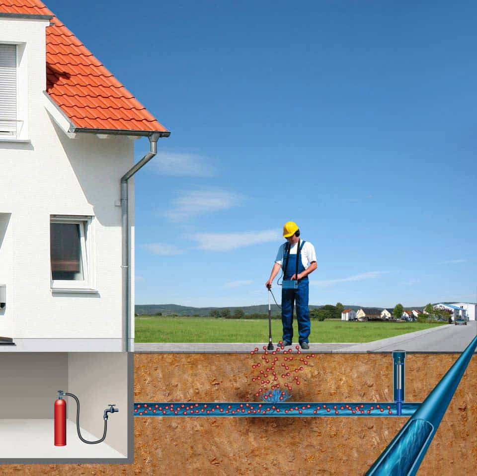 Ricerca perdite occulte di acqua a Meda tramite gas tracciante